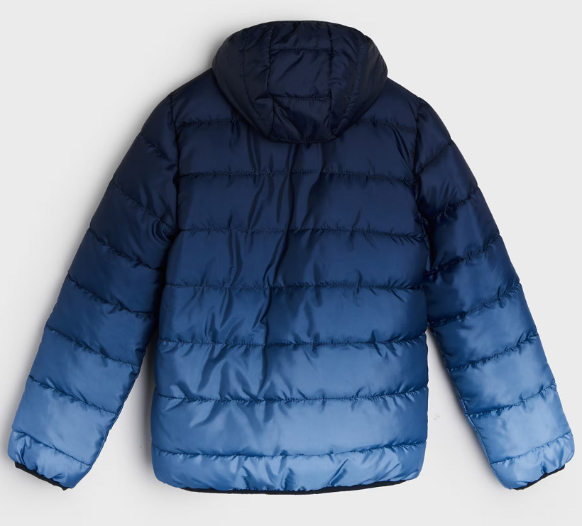 ☘️ Klučičí MODRÁ OMBRE BUNDA přechodová s kapucí vel. 134