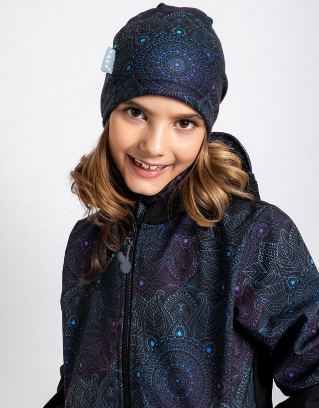 ☘️ Dívčí SOFTSHELLOVÝ KABÁT Unuo MANDALA s fleecem vel. 122/128