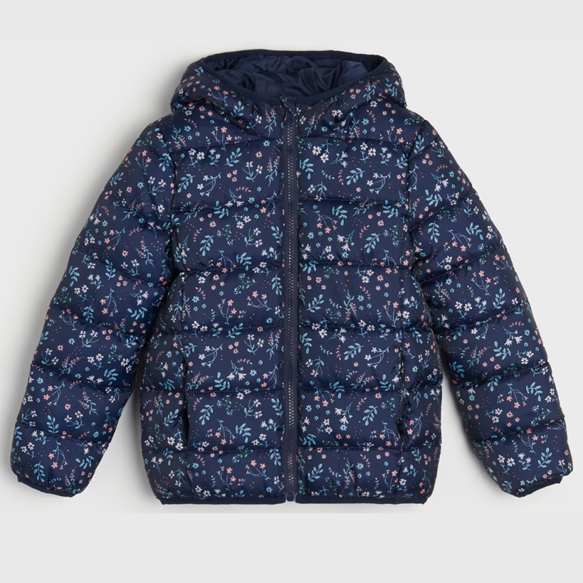 ☘️ Dívčí KYTIČKOVANÁ BUNDA přechodová s kapucí vel. 134