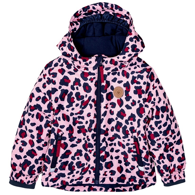 ☘️ Dívčí LYŽAŘSKÝ SET zimní bunda růžová leopardí + oteplováky vel. 110/116
