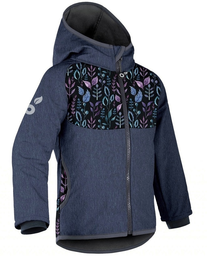 ☘️ Dívčí SOFTSHELLOVÁ BUNDA Unuo LÍSTEČKY s fleecem vel. 140/146