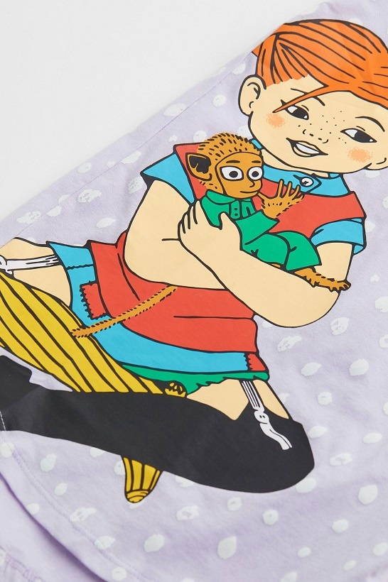 ☘️ Dívčí NOČNÍ KOŠILE H&M Pipi Dlouhá punčocha vel. 110/116