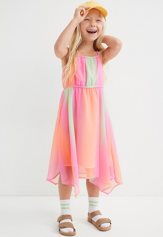 ☘️ Dívčí ŠIFONOVÉ ŠATY H&M ombre vel. 122