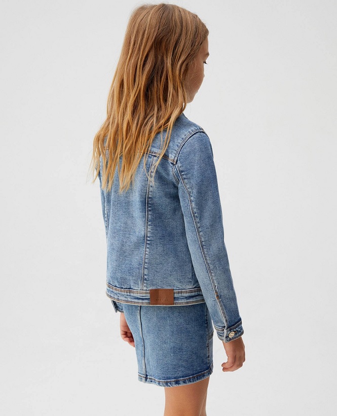 ☘️ Dívčí DŽÍNOVÁ BUNDA Mango světlá vel. 140