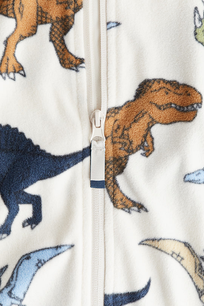 ☘️ Fleecová DINOSAUŘÍ MIKINA H&M na zip světlá vel. 134/140
