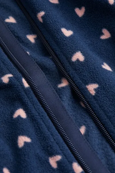 ☘️ Fleecová SRDÍČKOVÁ MIKINA H&M na zip tmavá vel. 98/104