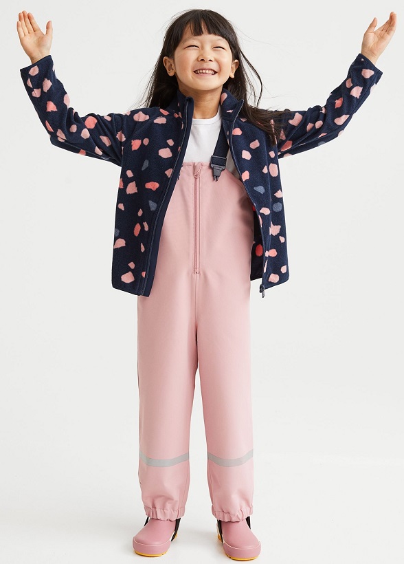 ☘️ Fleecová TMAVÁ MIKINA H&M na zip vzorovaná dívčí vel. 134/140