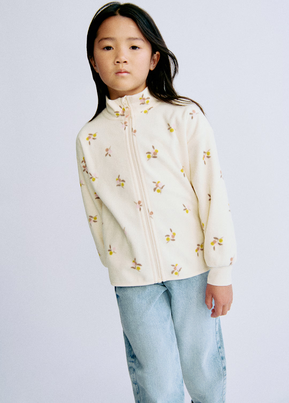 ☘️ Fleecová MIKINA H&M Berries světlá