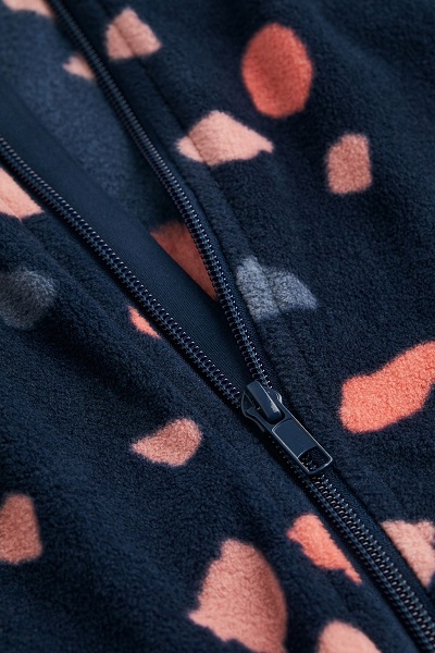 ☘️ Fleecová TMAVÁ MIKINA H&M na zip vzorovaná dívčí vel. 134/140