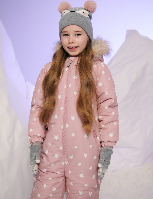 ☘️ Dívčí HVĚZDIČKOVÁ KOMBINÉZA zimní overal světlý vel. 116