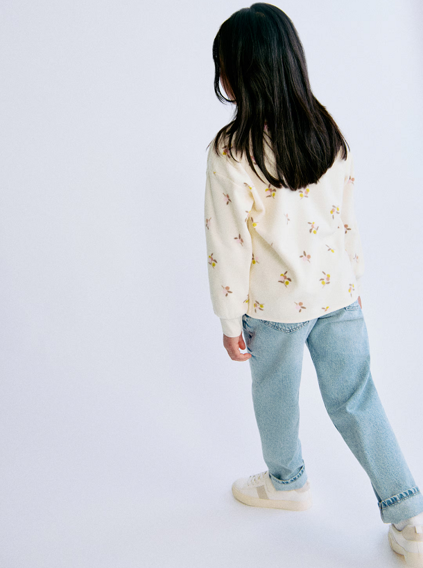 ☘️ Fleecová MIKINA H&M Berries světlá