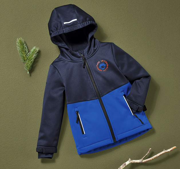 ☘️ Klučičí SOFTSHELLOVÁ BUNDA modrá s mimozemšťanem vel. 110/116