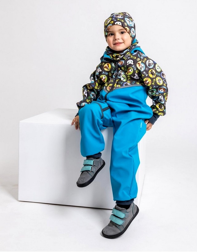 ☘️ Klučičí SOFTSHELLOVÁ KOMBINÉZA Unuo zvířátkový overal s fleecem vel. 86/92