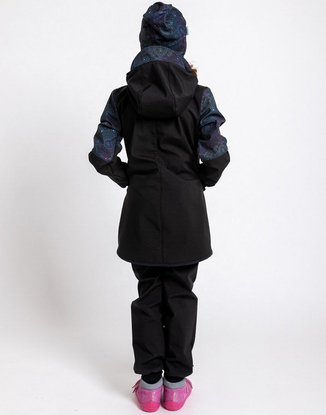 ☘️ Dívčí SOFTSHELLOVÝ KABÁT Unuo MANDALA s fleecem vel. 122/128