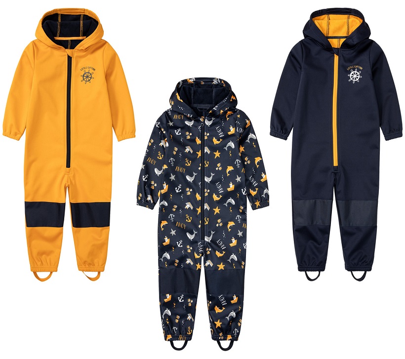 ☘️ Dětská SOFTSHELLOVÁ KOMBINÉZA overal s kormidlem žloutkový vel. 110/116