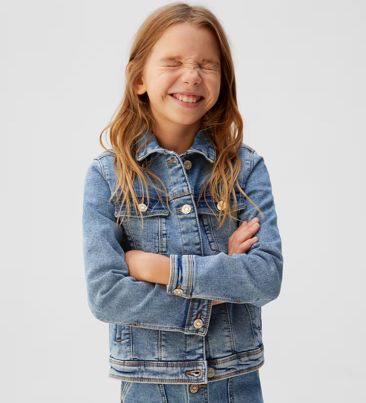 ☘️ Dívčí DŽÍNOVÁ BUNDA Mango světlá vel. 140