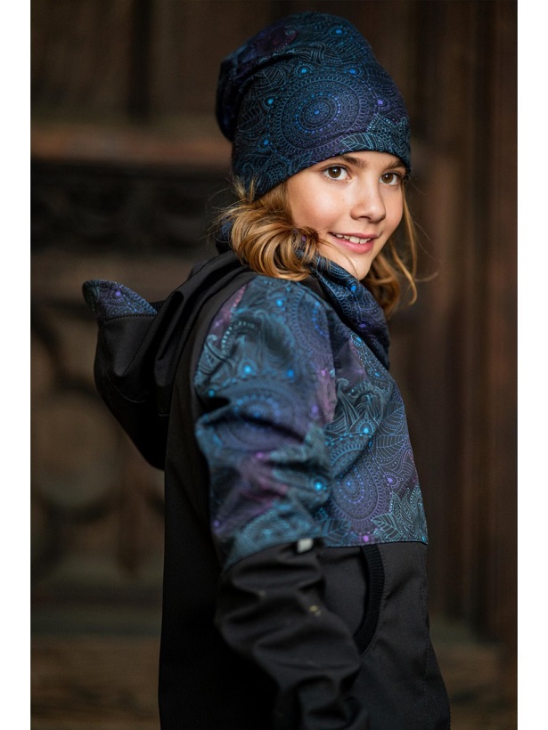 ☘️ Dívčí SOFTSHELLOVÝ KABÁT Unuo MANDALA s fleecem vel. 122/128