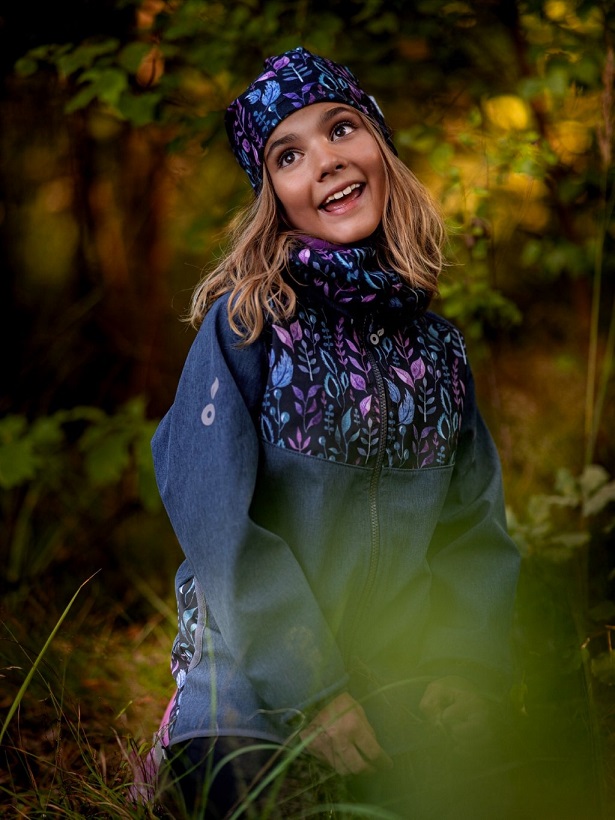 ☘️ Dívčí SOFTSHELLOVÁ BUNDA Unuo LÍSTEČKY s fleecem vel. 140/146