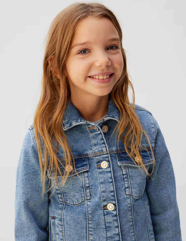 ☘️ Dívčí DŽÍNOVÁ BUNDA Mango světlá vel. 140