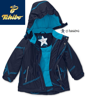 ☘️ Klučičí ZIMNÍ BUNDA Tchibo lyžařská tmavá vel. 110/116