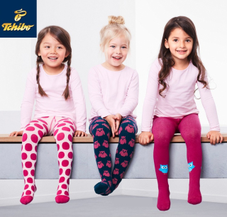 ☘️ 3-pack PUNČOCHÁČE Tchibo puntíkované + sovičkové vel. 122/128