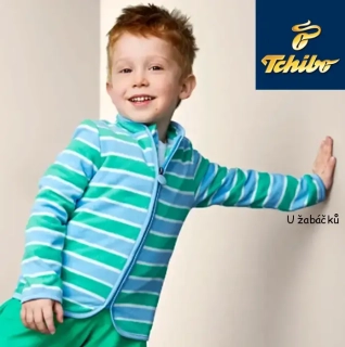 ☘️ Fleecová PRUHOVANÁ MIKINA Tchibo vel. 122/128
