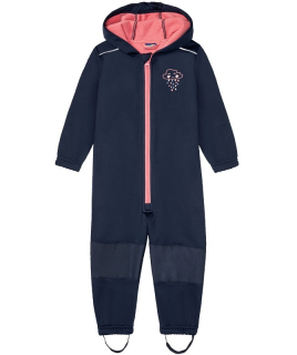 ☘️ Dívčí SOFTSHELLOVÁ KOMBINÉZA tmavý overal s mráčkem