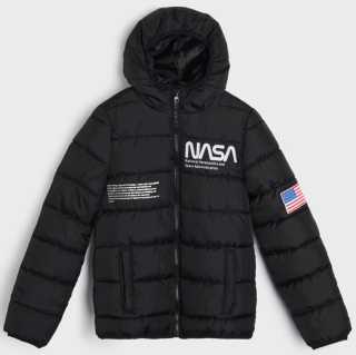 ☘️ Klučičí ČERNÁ BUNDA NASA přechodová s kapucí