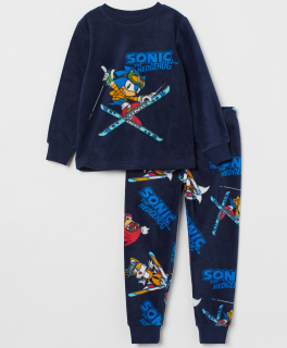 ☘️ Fleecová SOUPRAVA H&M JEŽEK SONIC mikina + kalhoty vel. 98/104