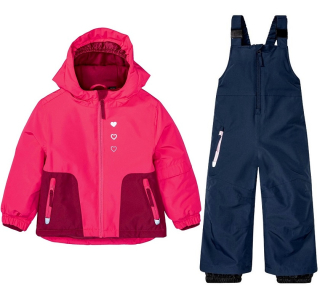 ☘️ Dívčí LYŽAŘSKÝ SET zimní bunda malinová + oteplováky