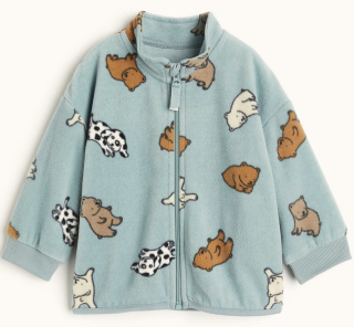 ☘️ ZVÍŘÁTKOVÁ MIKINA H&M fleecová s pejsky a medvídky vel. 104