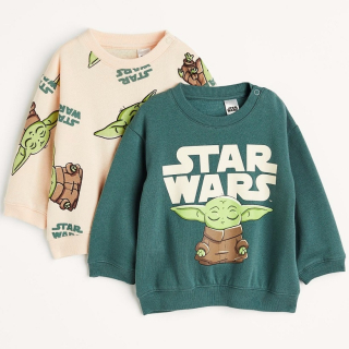 ☘ 2-pack MIKINY H&M Star Wars Baby Yoda vel. 104