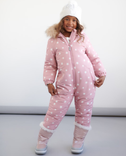 ☘️ Dívčí HVĚZDIČKOVÁ KOMBINÉZA zimní overal světlý