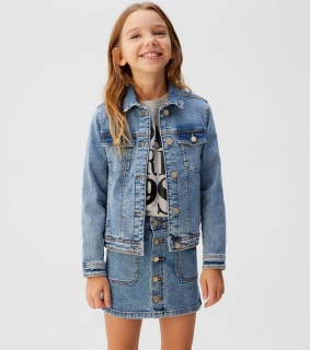 ☘️ Dívčí DŽÍNOVÁ BUNDA Mango světlá