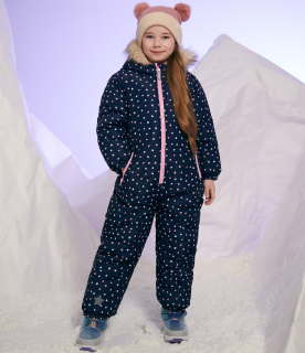 ☘️ Dívčí SRDÍČKOVÁ KOMBINÉZA zimní overal tmavý